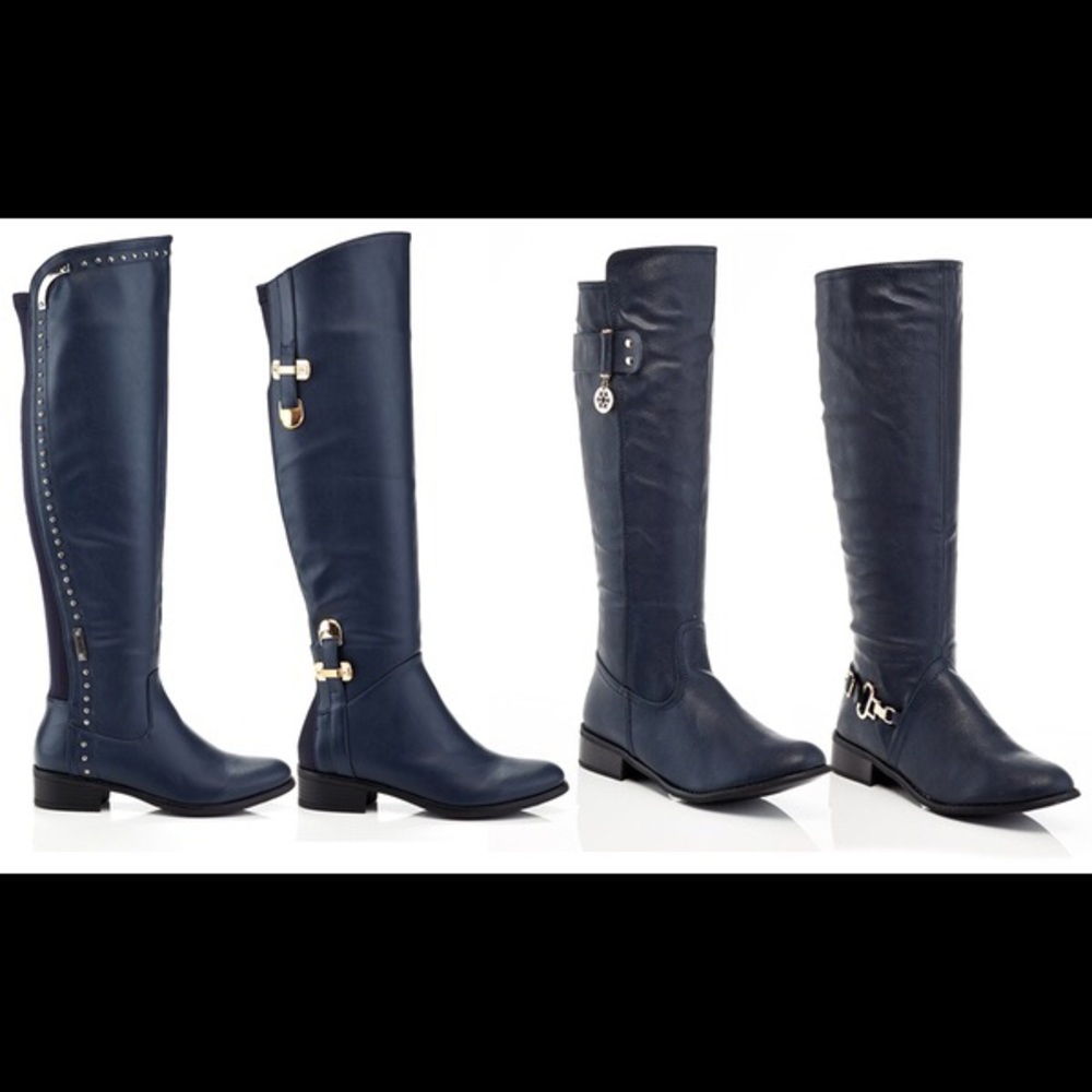 Knee high boots elastic calf fashion riding boots